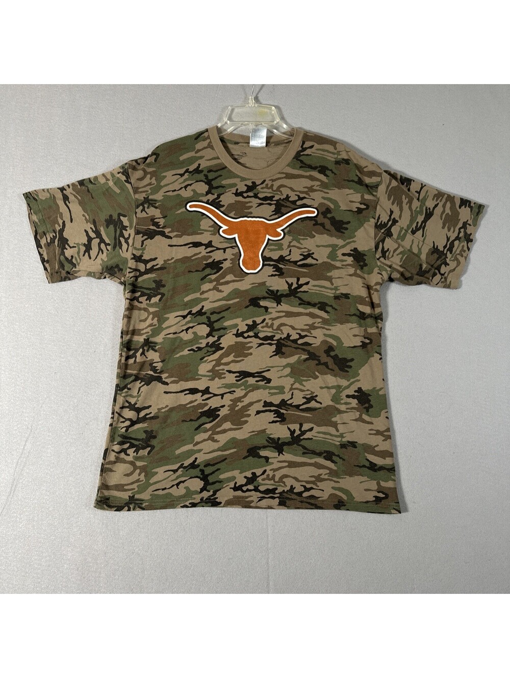Vintage University of Texas Longhorns Camouflage T-shirt XL Green Brown (Hole)